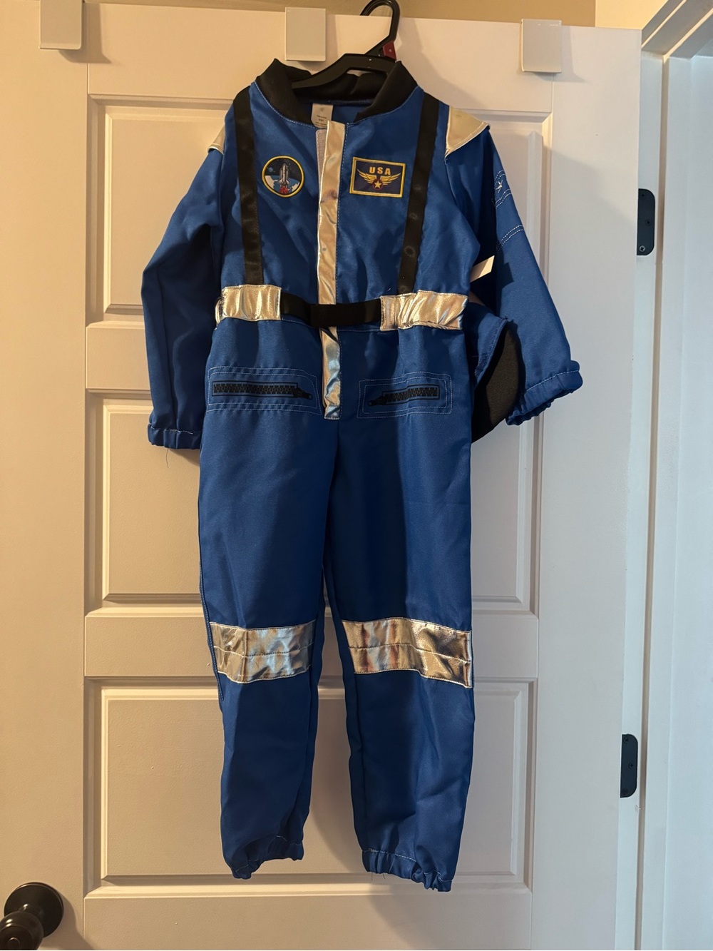 Cracker Barrel Blue Kids Astronaut-Style Jumpsuit with Silver Accents